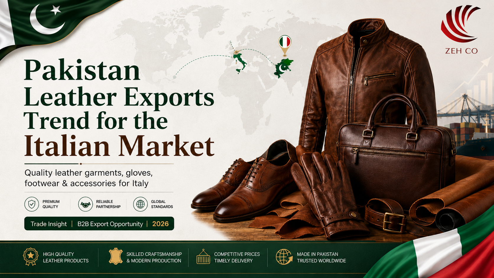 Pakistan Leather Exports Trend for the Italian Market