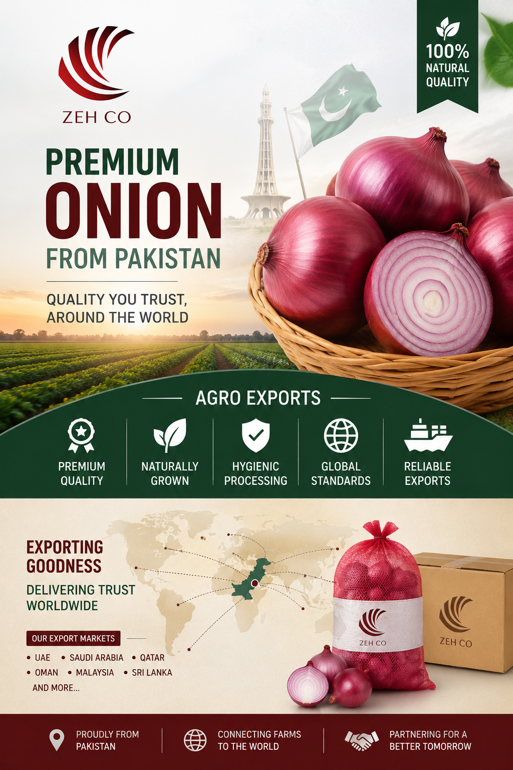 Fresh Red Onion Export from Pakistan: Quality, Packaging, and Wholesale Sourcing Guide