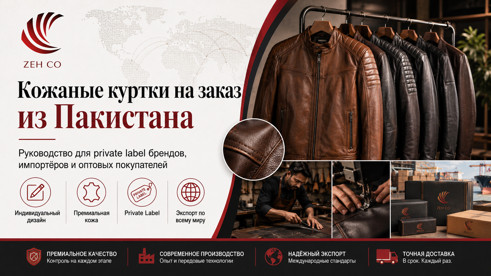 Кожаные куртки на заказ из Пакистана: руководство для private label брендов и оптовых покупателей