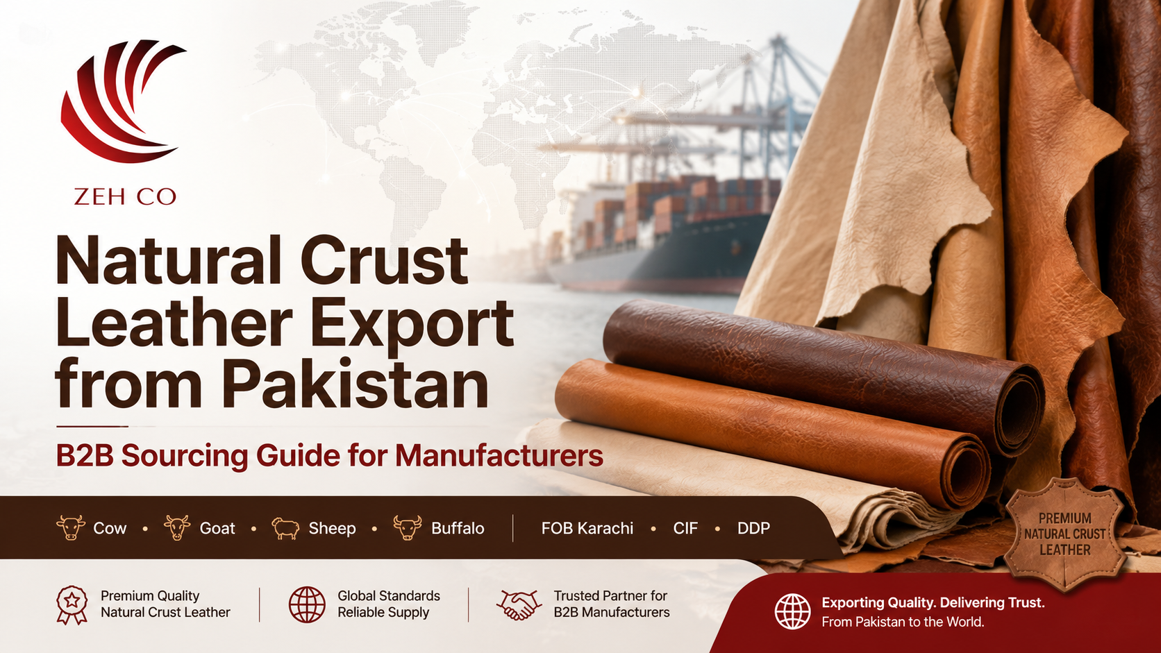 Esportazione di Pelle Crust Naturale dal Pakistan: Guida B2B all’Approvvigionamento per Produttori