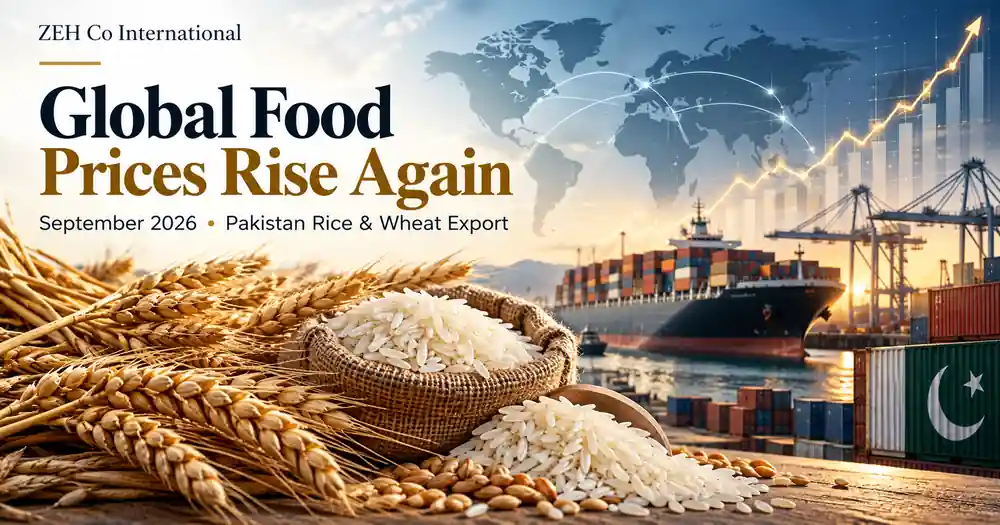 Global food prices in September 2026 with Pakistan rice and wheat exports